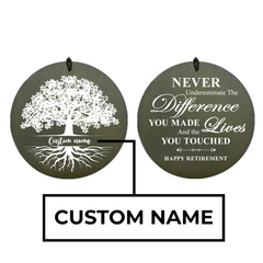 Personalized Retirement Gift Wind Chimes-36 inch, 5 Tubes, Gold-Tree of Life Design2