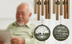 Personalized Retirement Gift Wind Chimes-36 inch, 5 Tubes, Gold-Tree of Life Design2