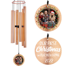 Personalized Christmas Wind Chimes-36 Inch, 6 Tubes,Rose Gold-Metal Ring Series, Christmas Gift