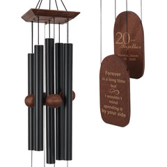 Personalized Wedding Anniversary Wind Chimes-36/48 In, 5 Tubes, Black/Bronze