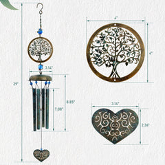 Life Series Wind Chimes - 29 Inch, 4 Tubes,Metal Wind Chimes