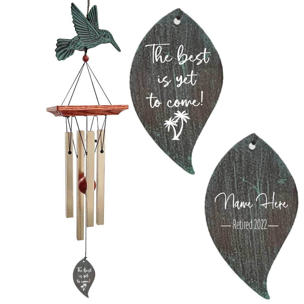 Personalized Retirement Gift Wind Chimes-25 Inch, 4 Tubes Ecology Series
