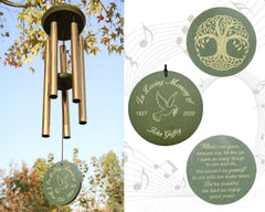 Personalized Memorial Life Series-36 Inch, 5 Tubes, Gold-Dove Design