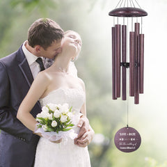 Personalized Gift Wind Chimes-36/45 Inch, 6 Tubes, Bronze-Wedding & Anniversary Gift