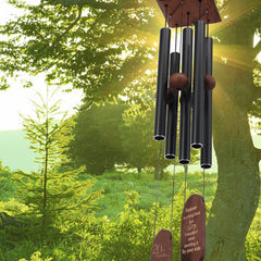 Personalized Wedding Anniversary Wind Chimes-36/48 In, 5 Tubes, Black/Bronze