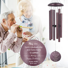 Personalized Birthday Gift Wind Chimes-36/45 Inch, 6 Tubes,Bronze