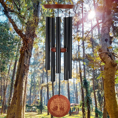 Tree of Life Wind Chimes-5 Tubes, 36 Inch, Black