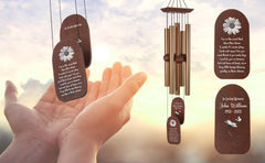 Personalized Memorial Wind Chimes-36/48 Inch, 5 Tubes, Black/Bronze-Double Tails Style, Daisy Style