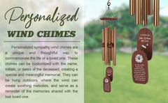 Personalized Memorial Wind Chimes-36/48 Inch, 5 Tubes, Black/Bronze-Double Tails Style, Daisy Style