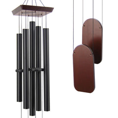 Deep Tuned Series Wind Chimes- 5 Tuned Tubes 36/48 Inch Black