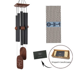 Personalized Mother's Day Wind Chimes-36/48 Inch, 5 Tubes, Black/Bronze-Double Tails Style, Daisy Style