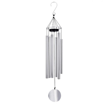Metal Ring Series Wind Chimes- 36/45 Inch Silver