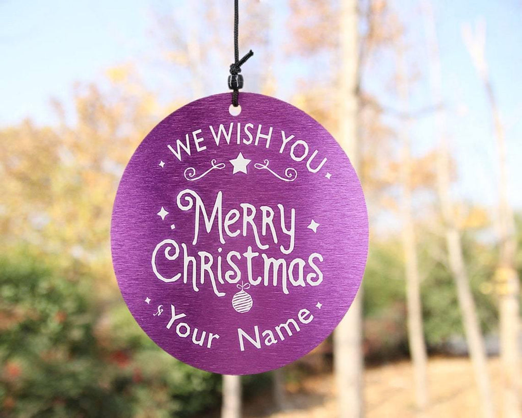 Personalized Gift Wind Chimes-36 Inch, 6 Tubes, Purple-Metal Ring Series, Christmas Gift