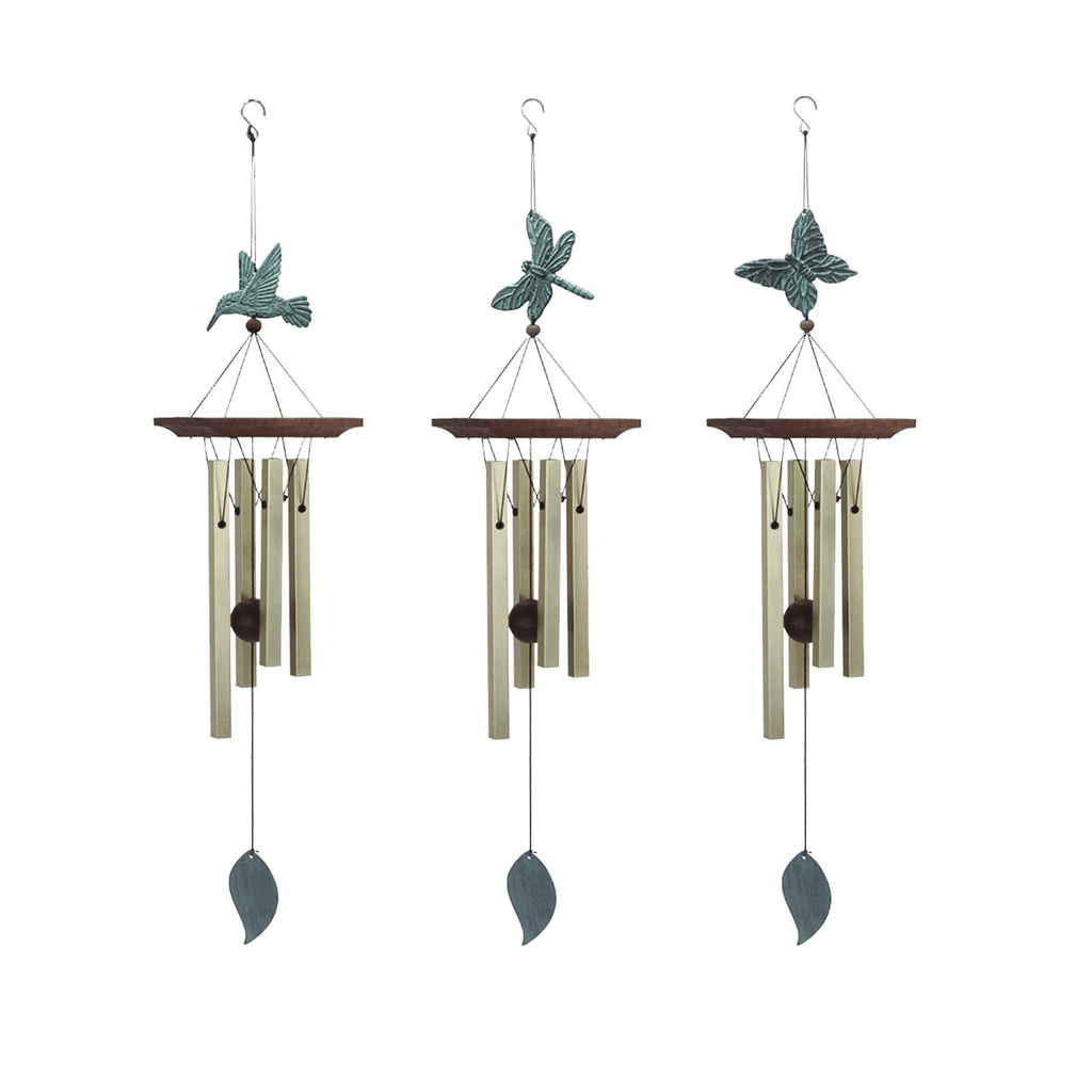 Personalized Gift Wind Chimes-25 Inch, 4 Tubes, Bronze-Butterfly/Hummingbird/Dragonfly Style, Gift for Mom - Astarin