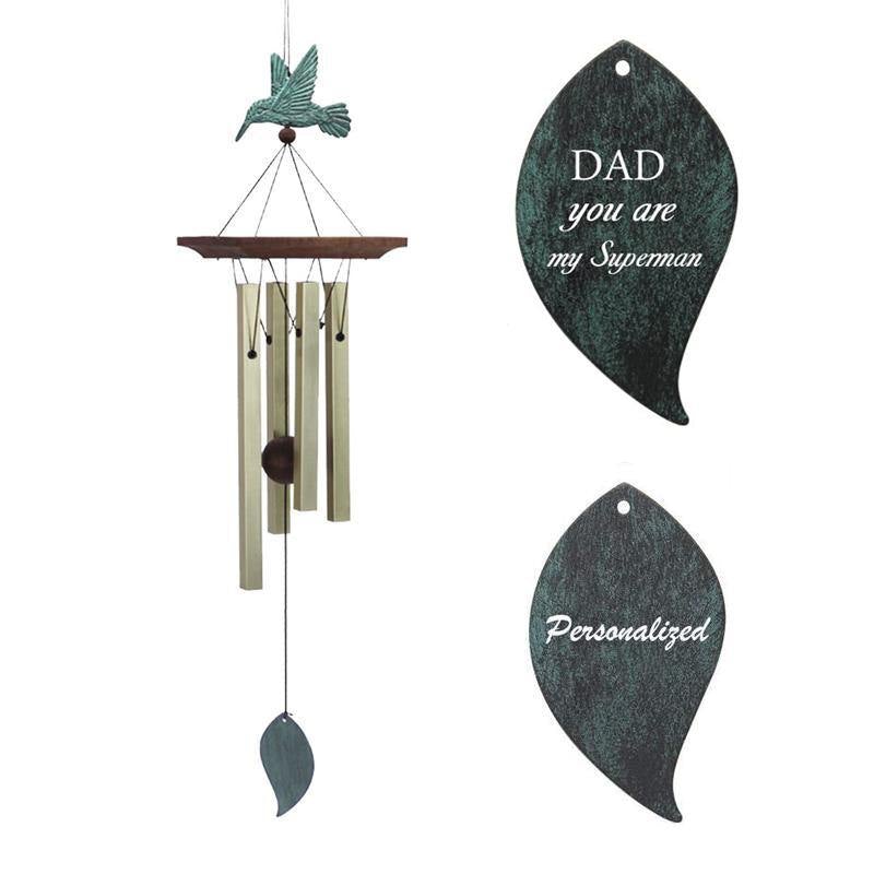 Personalized Gift Wind Chimes-25 Inch, 4 Tubes, Bronze-Gift for Father