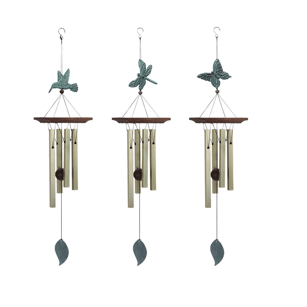 Personalized Gift Wind Chimes-25 Inch, 4 Tubes, Bronze-Butterfly/Hummingbird/Dragonfly Style,Gift for Father - Astarin