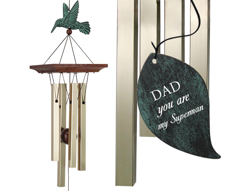 Personalized Gift Wind Chimes-25 Inch, 4 Tubes, Bronze-Gift for Father