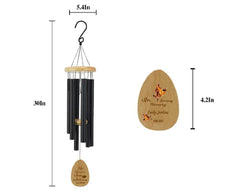 Personalized Memorial Wind Chimes-30 Inch, 6 Tubes, 4 Colors-Pine Wood Series,Design C