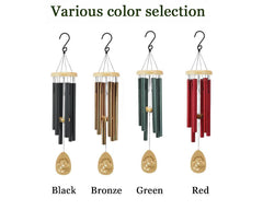 Personalized Memorial Wind Chimes-30 Inch, 6 Tubes, 4 Colors-Pine Wood Series,Design D