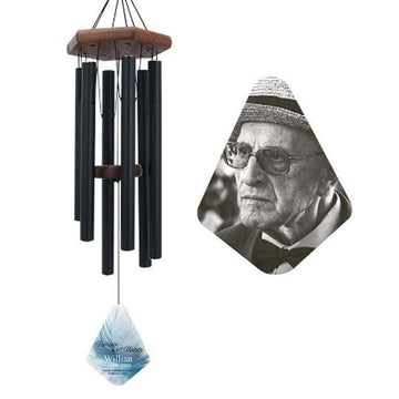 Personalized Memorial Wind Chimes-30/36 Inch, 6 Tubes, 5 Colors-Beach Wood Series, Custom Photo