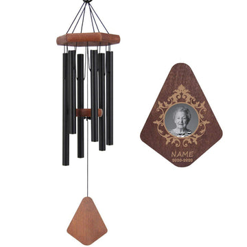 Personalized Memorial Wind Chimes-30/44 Inch, 6 Tubes, 5 Colors-Beach Wood Series,Custom Photo