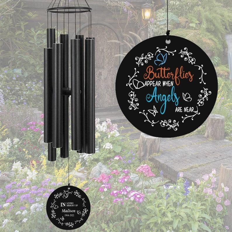 Personalized Memorial Wind Chimes-36 Inch, 8 Tubes,Butterfly - Astarin