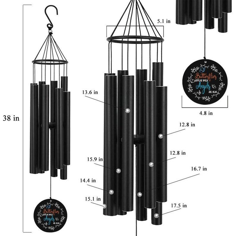 Personalized Memorial Wind Chimes-36 Inch, 8 Tubes,Butterfly - Astarin
