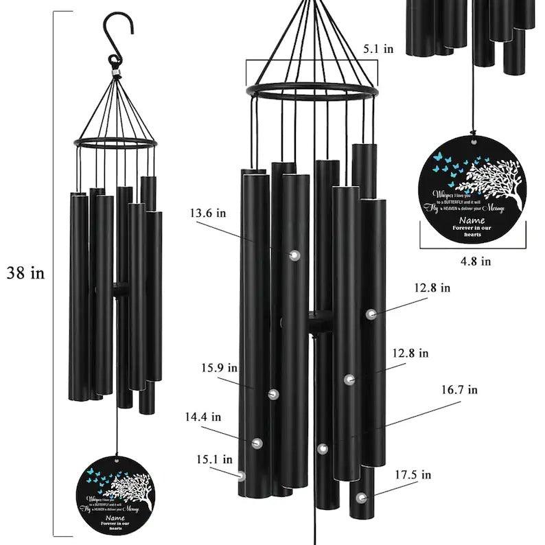 Personalized Memorial Wind Chimes-36 Inch, 8 Tubes,Tree Design - Astarin