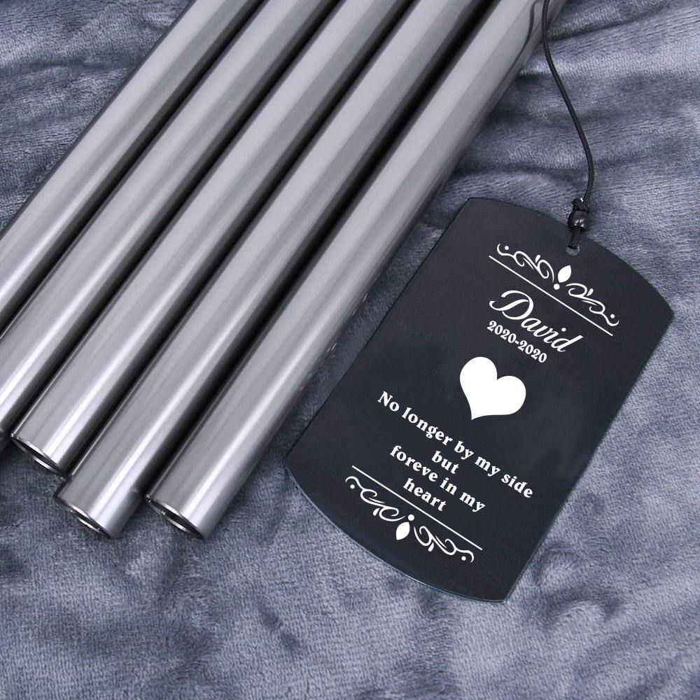 Personalized Memorial Wind Chimes-42 Inch, 5 Tubes, Space Grey