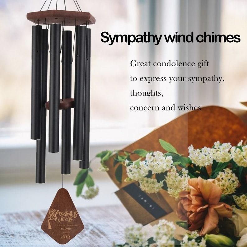 Personalized Memorial Wind Chimes,Sympathy Gift After Loss of Mom Dad or Loved One,Tree Design - Astarin
