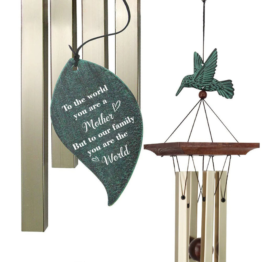 Personalized Mother's Day Gift Wind Chimes-25 Inch, 4 Tubes, Bronze-Your are the world - Astarin