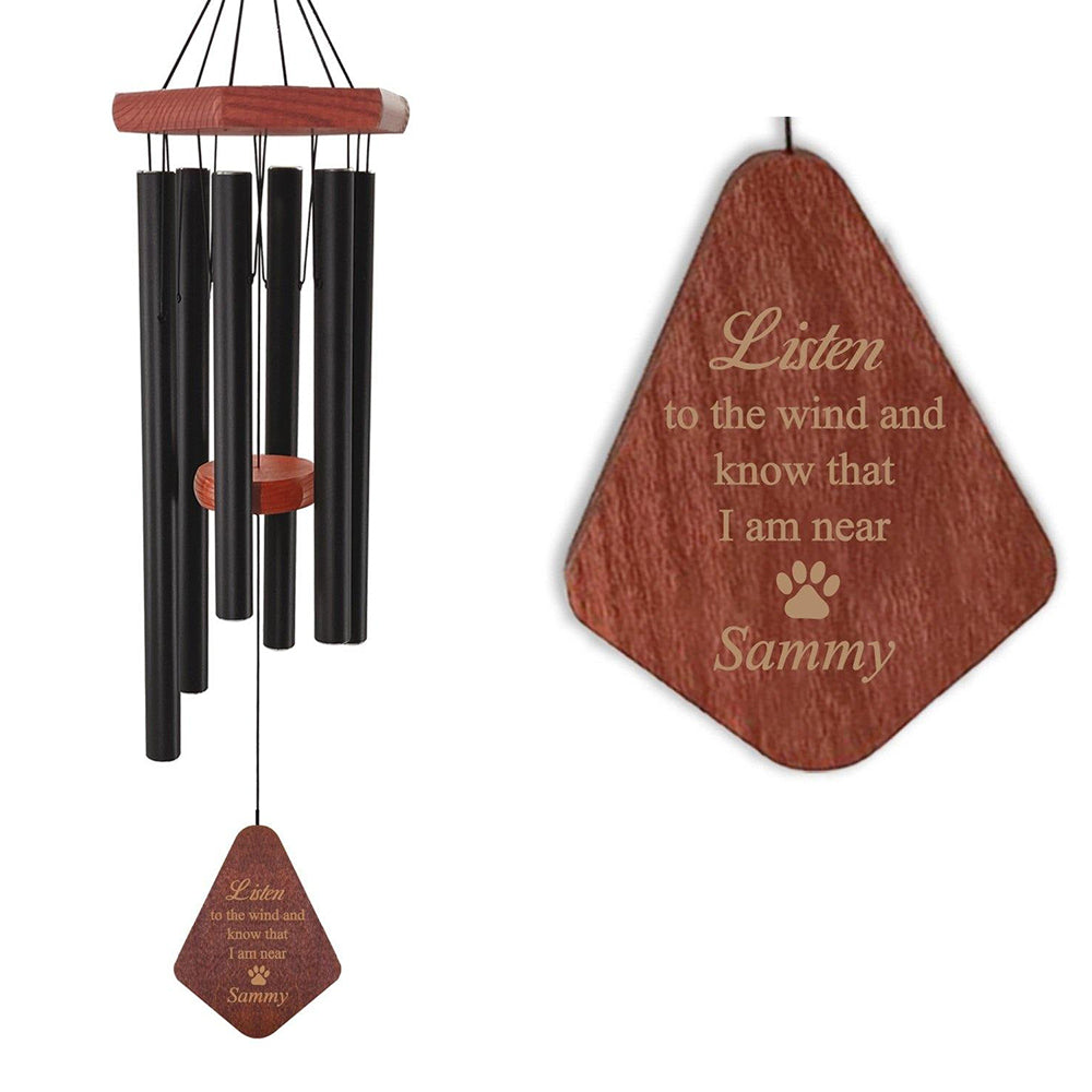 Personalized Pet Memorial Wind Chimes-30/36/44 Inch, 6 Tubes, 5 Colors, Paw Print Design