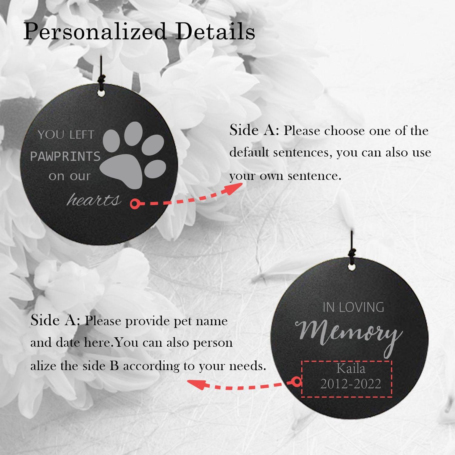 Personalized Pet Memorial Wind Chimes-38 Inch, 8 Tubes, Black-In loving memory - Astarin