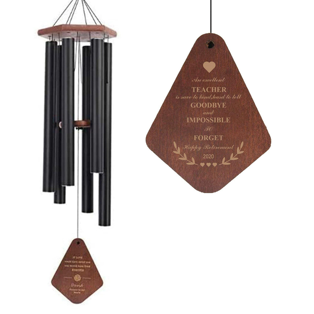 Personalized Retirement Gift Wind Chimes -30/44 Inch, 6 Tubes, 5 Colors-Gift For Teacher