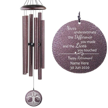 Personalized Retirement Gift Wind Chimes-36/45 Inch, 6 Tubes,Bronze - Astarin