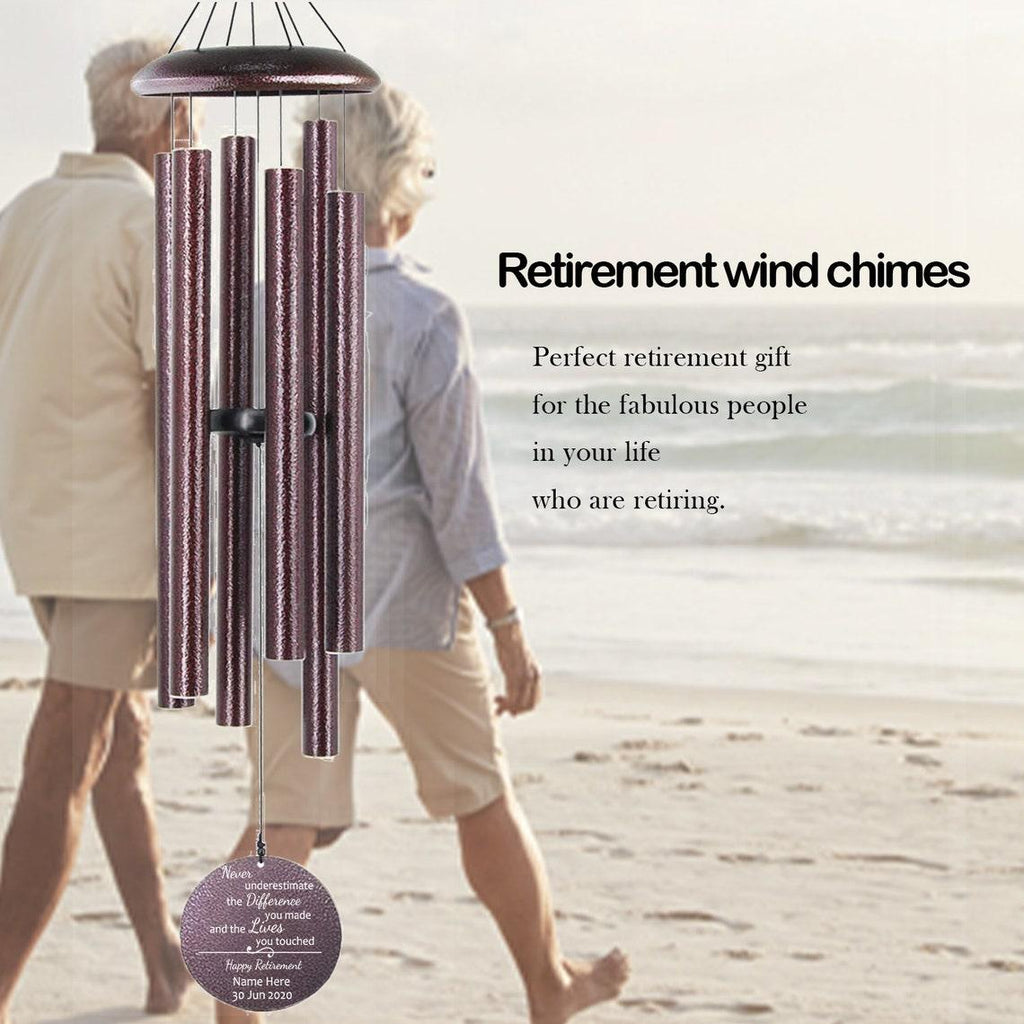 Personalized Retirement Gift Wind Chimes-36/45 Inch, 6 Tubes,Bronze - Astarin