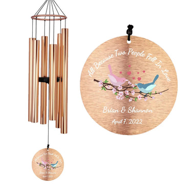 Personalized Wedding Wind Chimes-36/45 Inch, 6 Tubes, Rose Gold-Wedding Gift for New Couple - Astarin