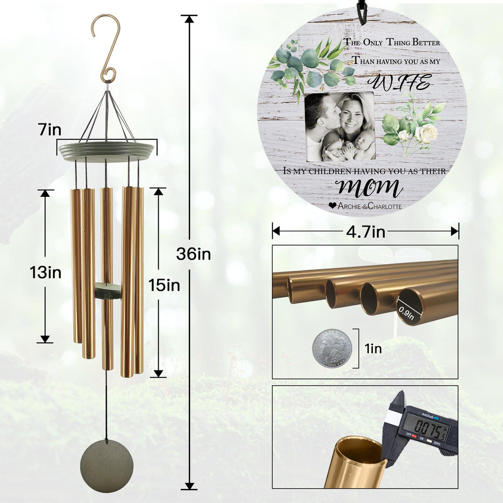 Personalized Wind Chimes For Mother's Day-Custom Gift for Mom-Custom Name & Photo - Astarin