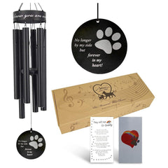 Pet Memorial Series - Wind Chimes 30 Inch in Memory of Lossed Love for Pets Black 6 Tubes - Astarin